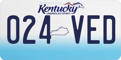 KY license plate 024VED