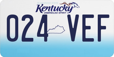 KY license plate 024VEF