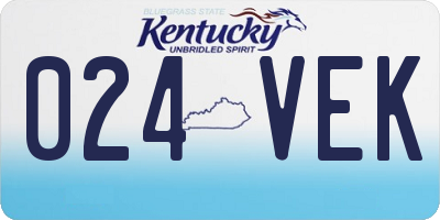 KY license plate 024VEK