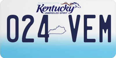 KY license plate 024VEM
