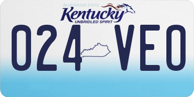 KY license plate 024VEO