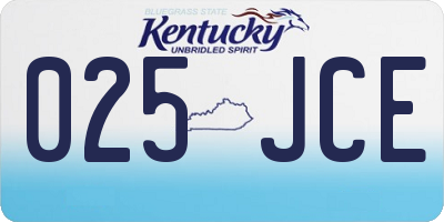 KY license plate 025JCE