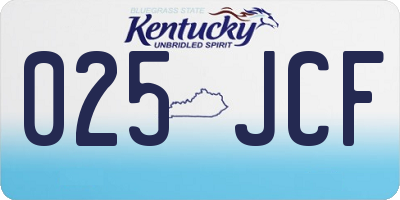 KY license plate 025JCF