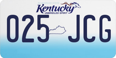 KY license plate 025JCG