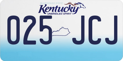 KY license plate 025JCJ