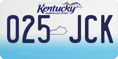 KY license plate 025JCK