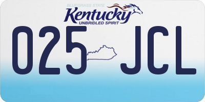 KY license plate 025JCL