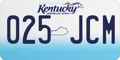 KY license plate 025JCM