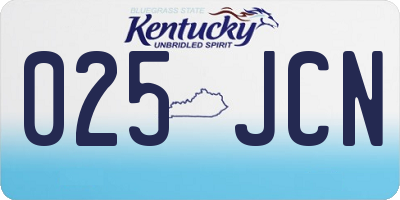 KY license plate 025JCN