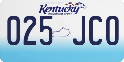 KY license plate 025JCO