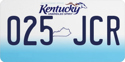 KY license plate 025JCR