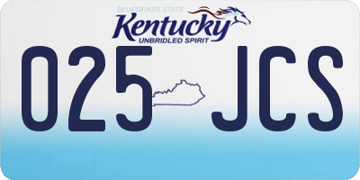 KY license plate 025JCS