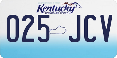 KY license plate 025JCV