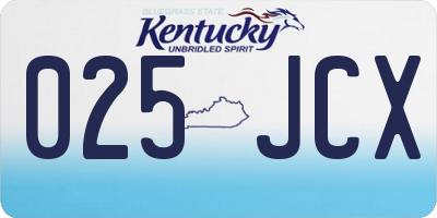 KY license plate 025JCX