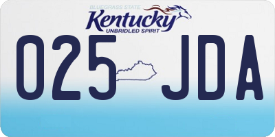 KY license plate 025JDA