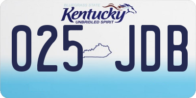 KY license plate 025JDB