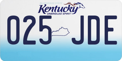 KY license plate 025JDE