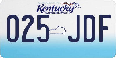 KY license plate 025JDF