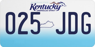 KY license plate 025JDG