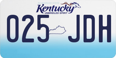 KY license plate 025JDH