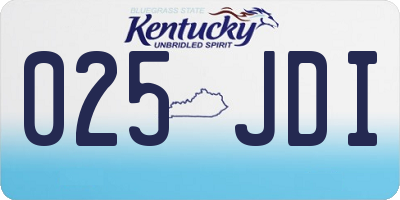 KY license plate 025JDI
