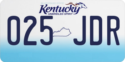 KY license plate 025JDR