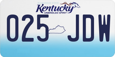 KY license plate 025JDW
