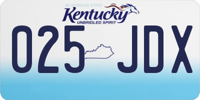 KY license plate 025JDX