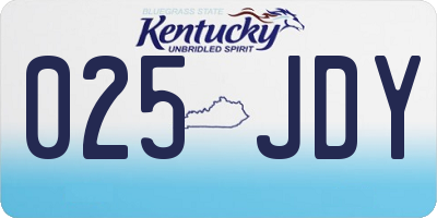KY license plate 025JDY