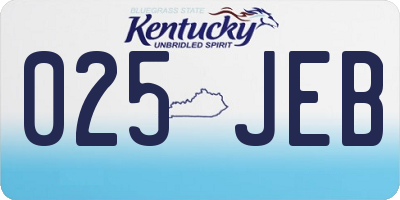 KY license plate 025JEB