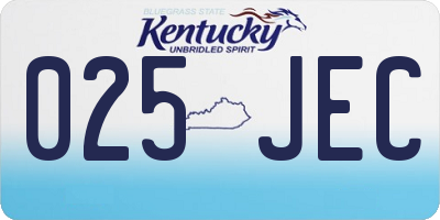 KY license plate 025JEC