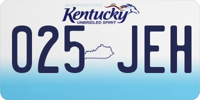 KY license plate 025JEH