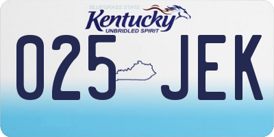 KY license plate 025JEK