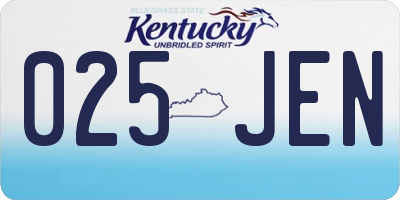 KY license plate 025JEN