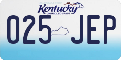KY license plate 025JEP