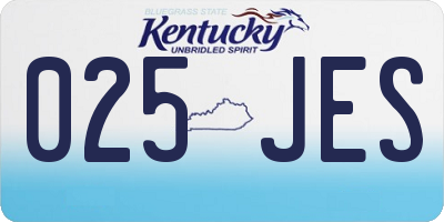 KY license plate 025JES