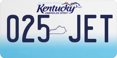KY license plate 025JET