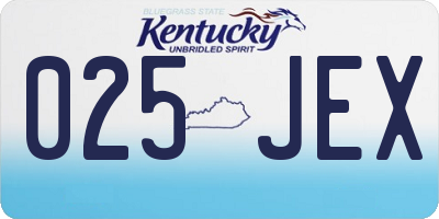 KY license plate 025JEX