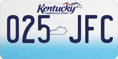KY license plate 025JFC