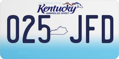 KY license plate 025JFD