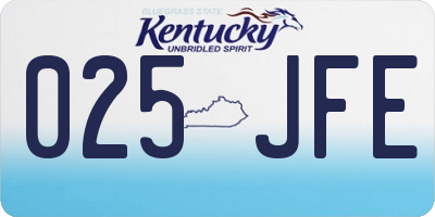 KY license plate 025JFE