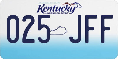 KY license plate 025JFF
