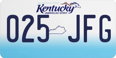 KY license plate 025JFG