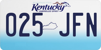 KY license plate 025JFN