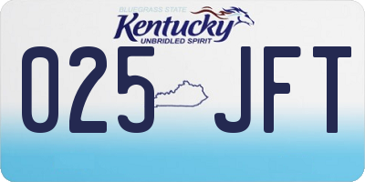 KY license plate 025JFT