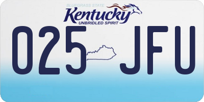 KY license plate 025JFU