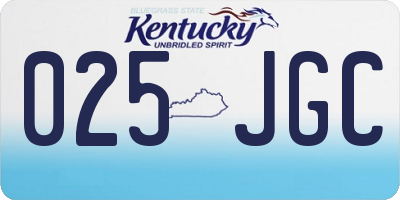 KY license plate 025JGC