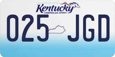 KY license plate 025JGD