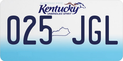 KY license plate 025JGL