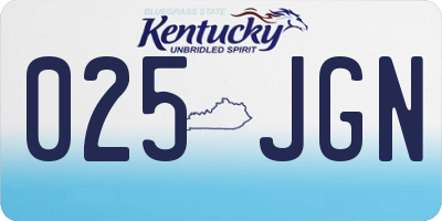 KY license plate 025JGN